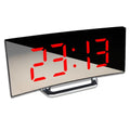 Despertador digital LED com tela curva, espelho despertador para estudantes, quarto, sala de estar, escritório, escola, sono