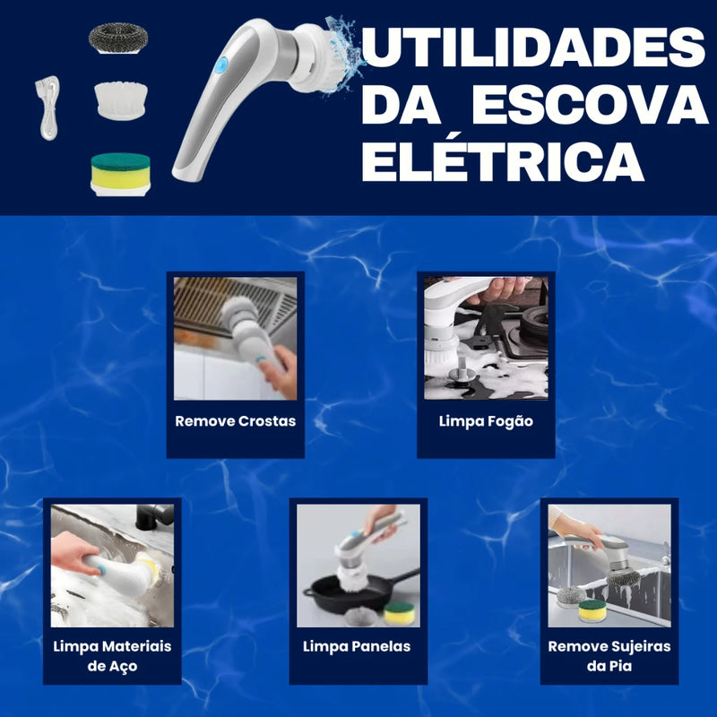 Escova de limpeza elétrica rotativa, recarregável, multifuncional, eletrônica, cozinha, banheiro, limpador de janelas, 3 em 1