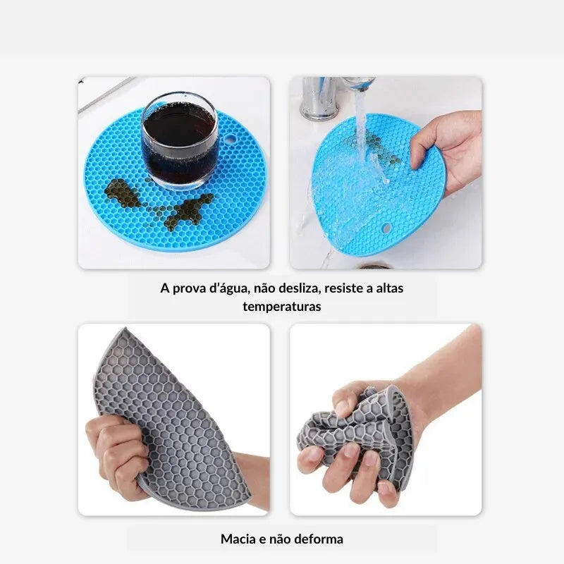 Jogo Americano Isolante Térmico Silicone Ideal Para Cozinha Refeições Quentes Gourmet