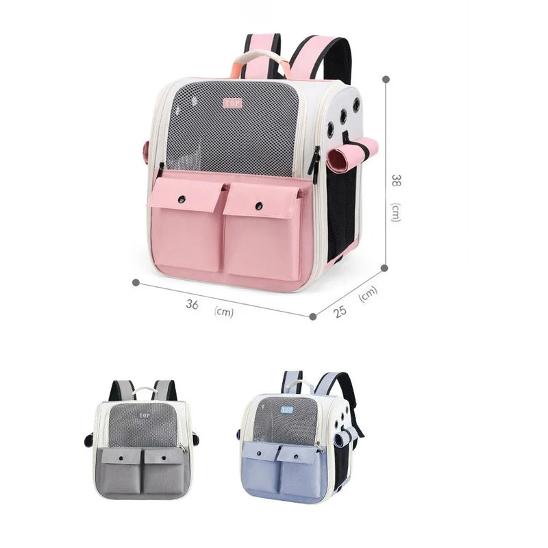 Mochila para transporte de animais de estimação confortável e segura para cães e gatos, ideal para viagens e passeios de alta qualidade