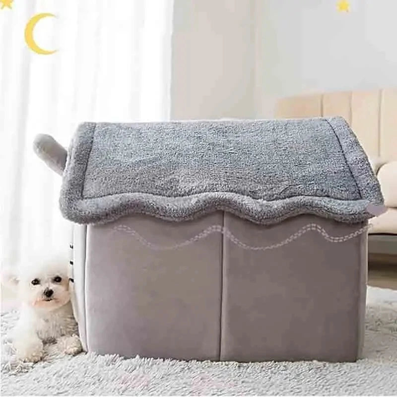 Casa de cachorro quente interna, cama macia para animais de estimação, tenda, canil, cama para gatos com almofada removível, adequada para animais de estimação pequenos, médios e grandes