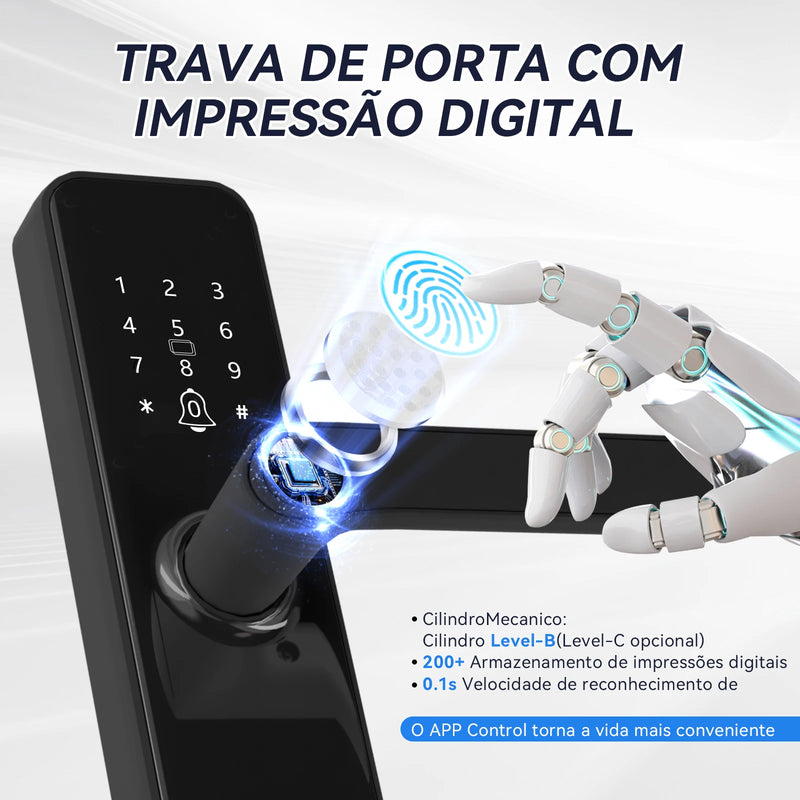 Intelar X5 Do Brasil Tuya Wifi Digital fechadura eletrônica inteligente fechadura de impressão digital para casa fechadura de casa com impressão digital senha