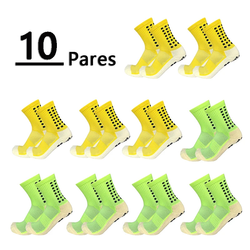 10 Almofadas Meias de Futebol Antiderrapantes, Meias de Esportes de Skate, Meias de Ciclismo Esportivo, Meias de Costura de PVC