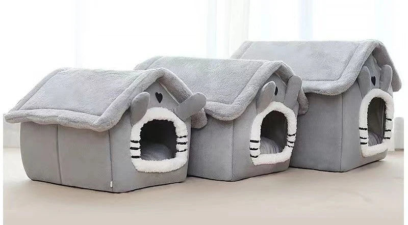 Casa de cachorro quente interna, cama macia para animais de estimação, tenda, canil, cama para gatos com almofada removível, adequada para animais de estimação pequenos, médios e grandes