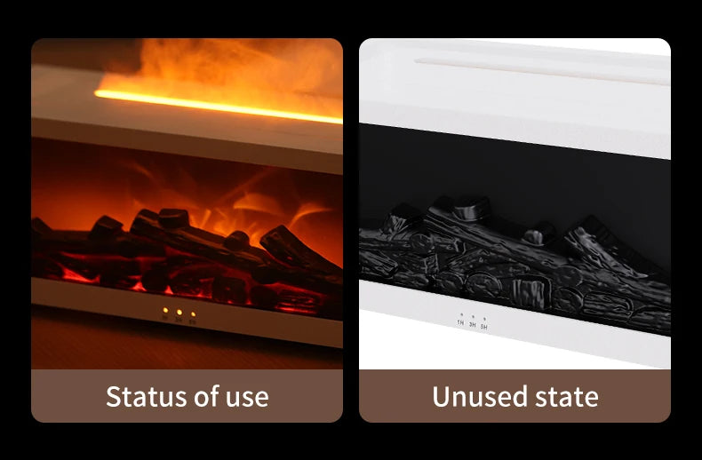 Umidificador de ar criativo para lareira, sem água, com desligamento automático, difusor de óleos essenciais com luz LED e controle remoto para presente doméstico