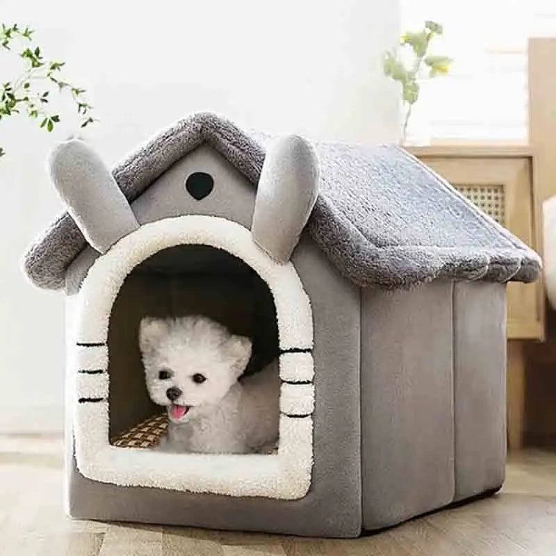 Casa de cachorro quente interna, cama macia para animais de estimação, tenda, canil, cama para gatos com almofada removível, adequada para animais de estimação pequenos, médios e grandes