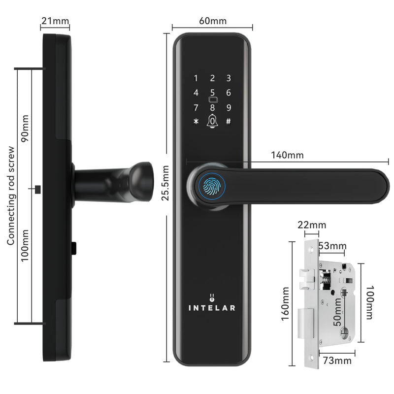 Intelar X5 Do Brasil Tuya Wifi Digital fechadura eletrônica inteligente fechadura de impressão digital para casa fechadura de casa com impressão digital senha